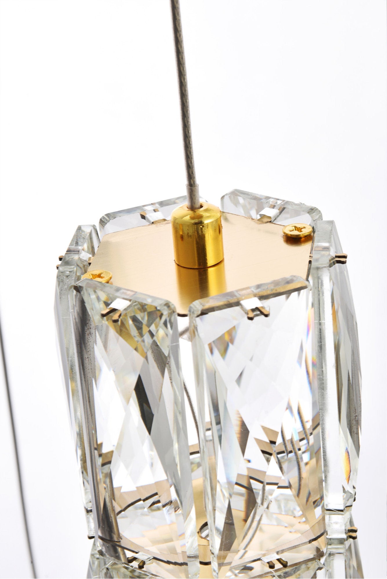Elegant Lighting 3500D42 Polaris 25 Light 42"W LED Crystal - GoldBy Elegant Furniture & Lighting