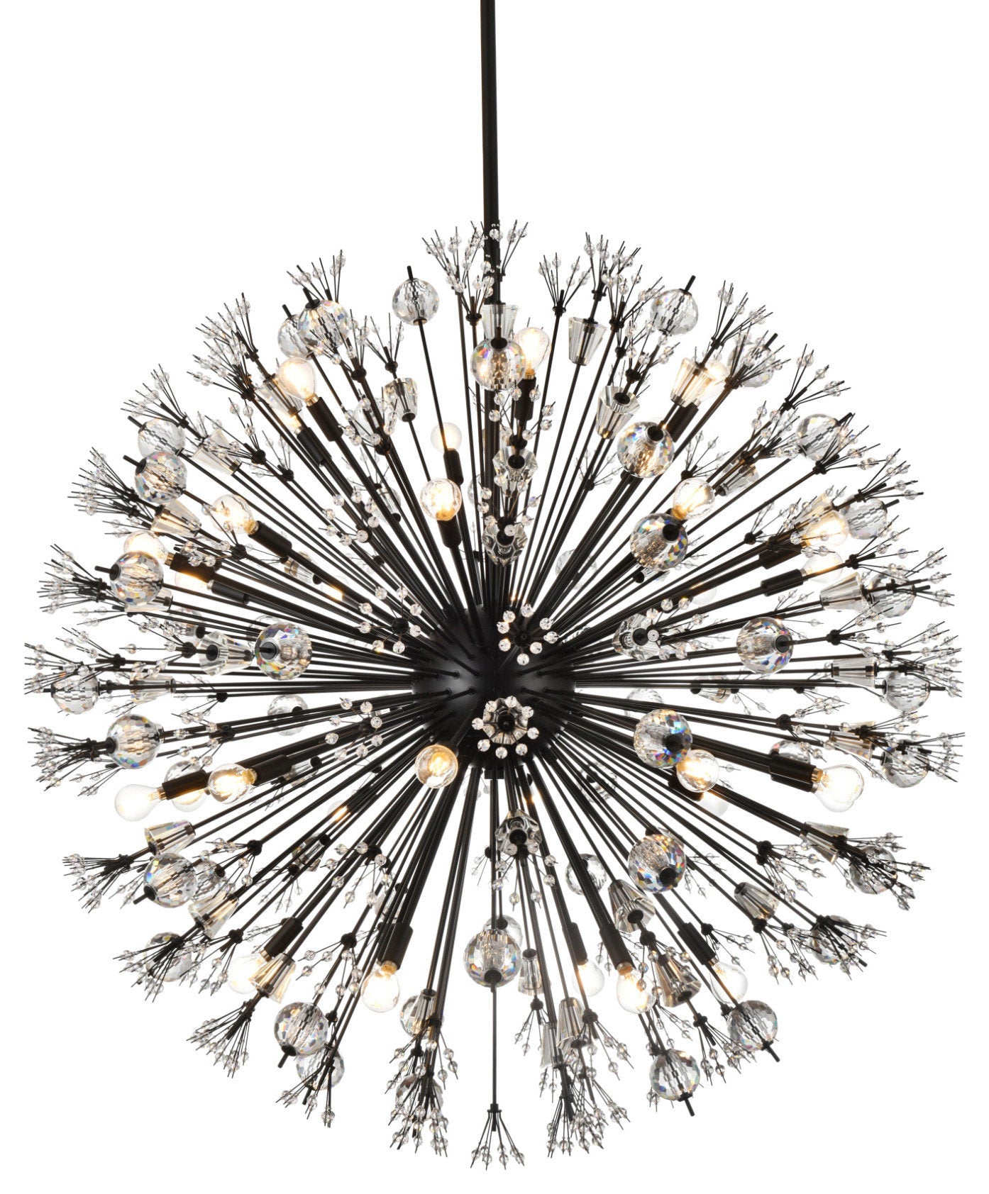 Elegant Lighting 2500D44 Vera 32 Light 44"W Crystal Sputnik - BlackBy Elegant Furniture & Lighting