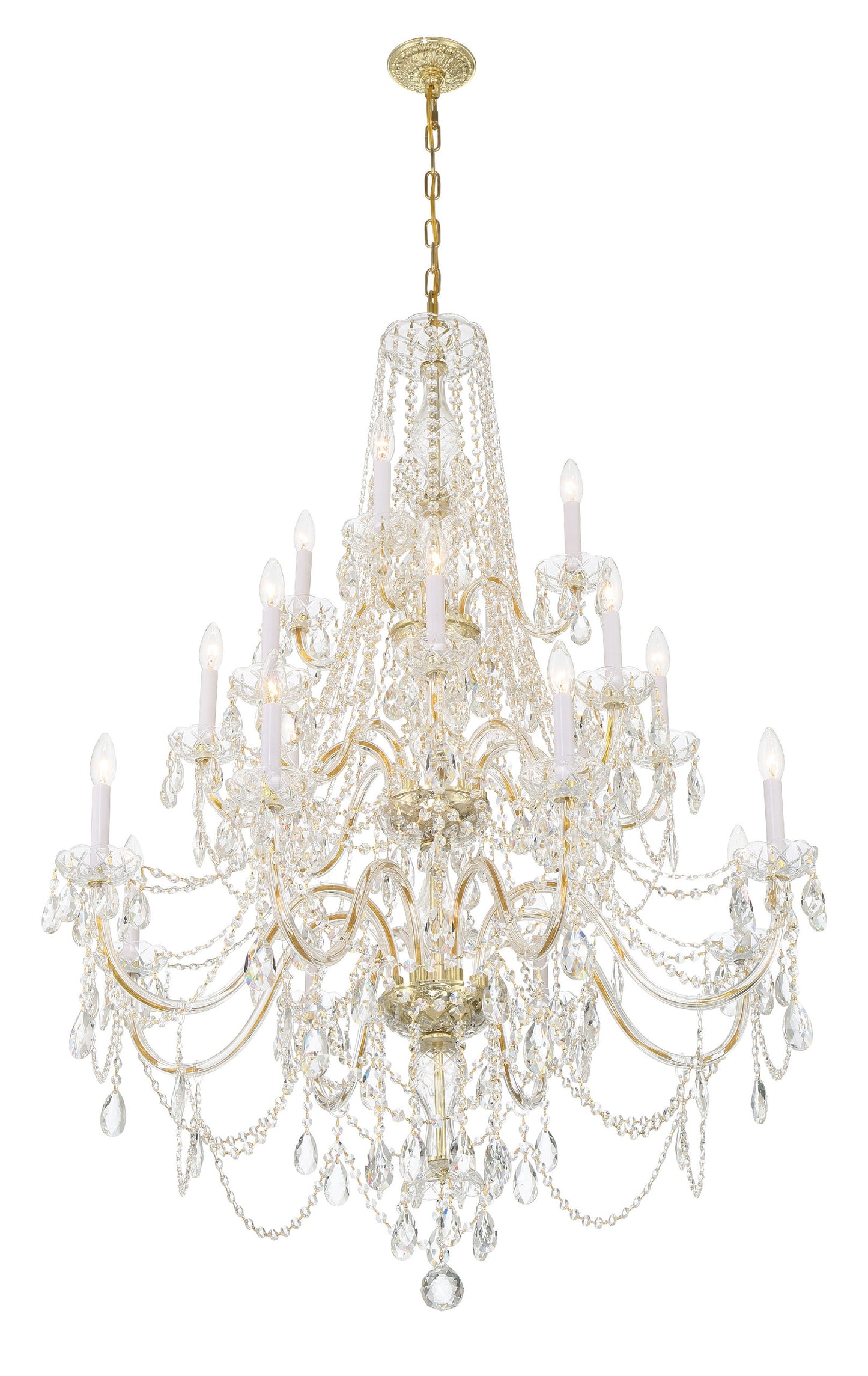 Traditional Crystal 20-Light Polished Brass ChandelierBy Crystorama Lighting