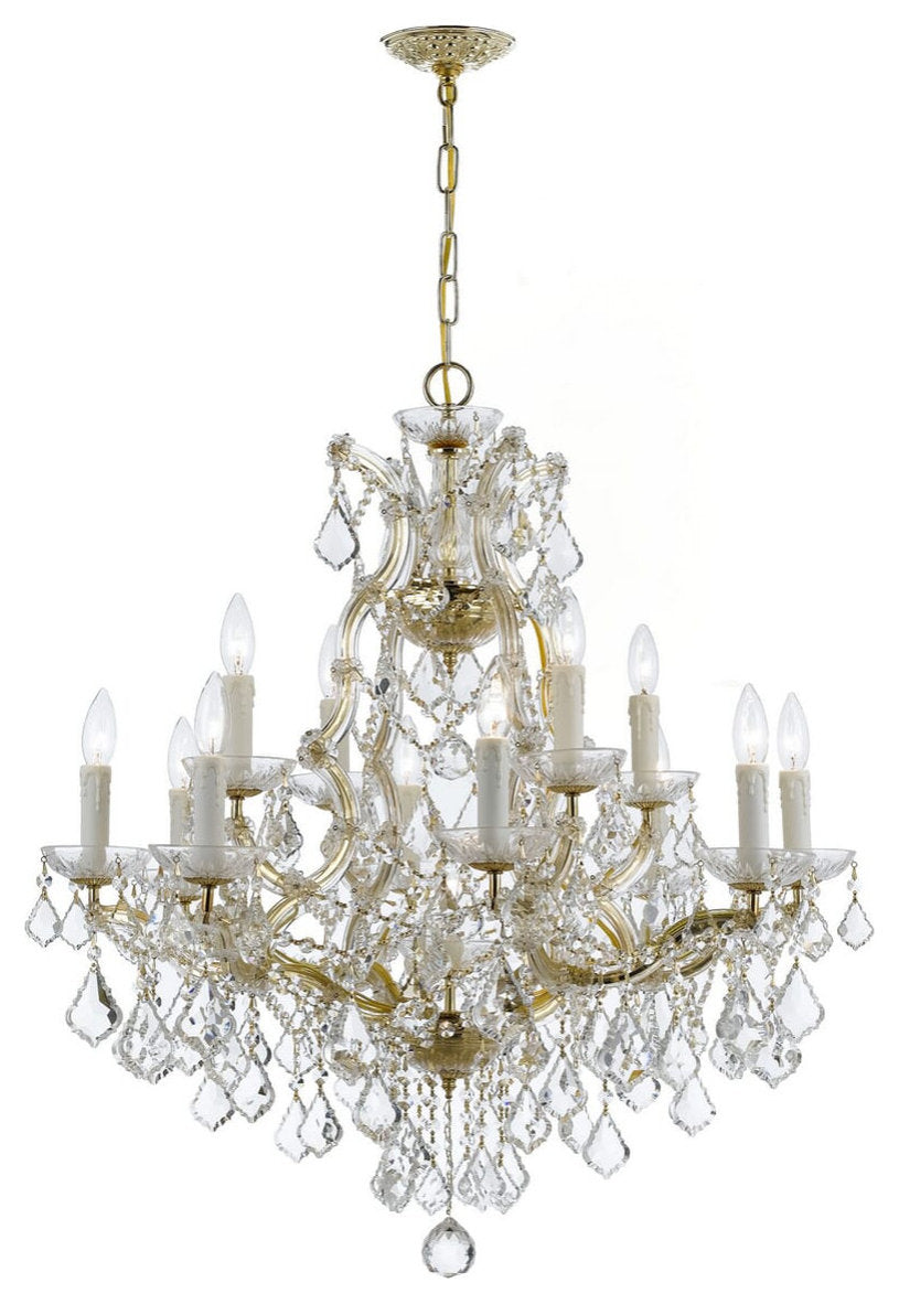 Maria Theresa 13-Light 27" Traditional Chandelier in Gold with Clear Hand CutBy Crystorama Lighting