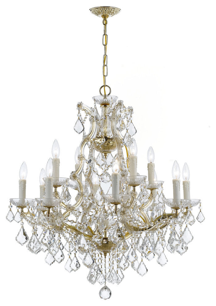 Crystorama Maria Theresa 13 Light Clear Crystal Gold ChandelierBy Crystorama Lighting
