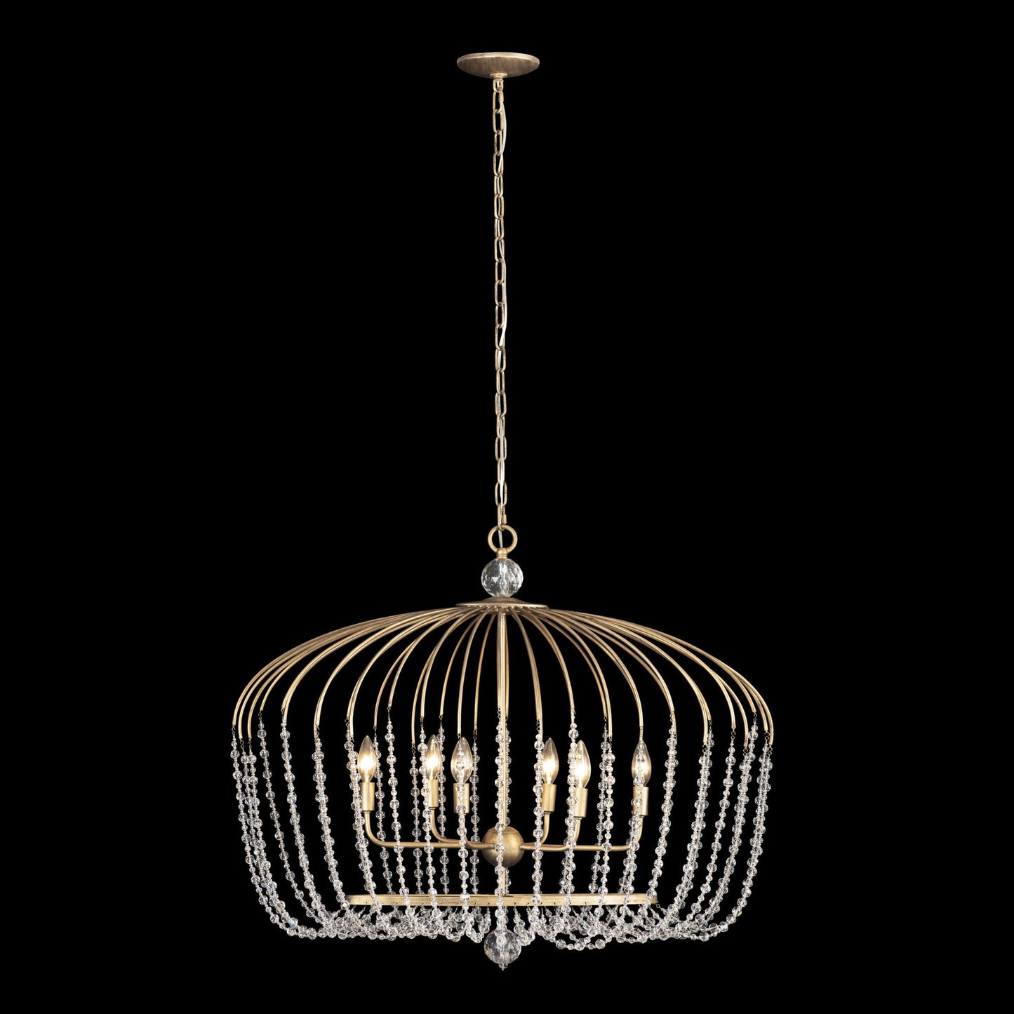 Varaluz 343N06 Voliere 6 Light 36"W Beaded Chandelier - Matte BlackBy Varaluz