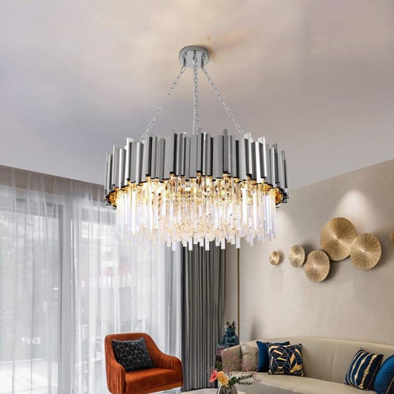 Gio Crystal Chandelier, Polished Chrome, Diameter 40"By MORSALE