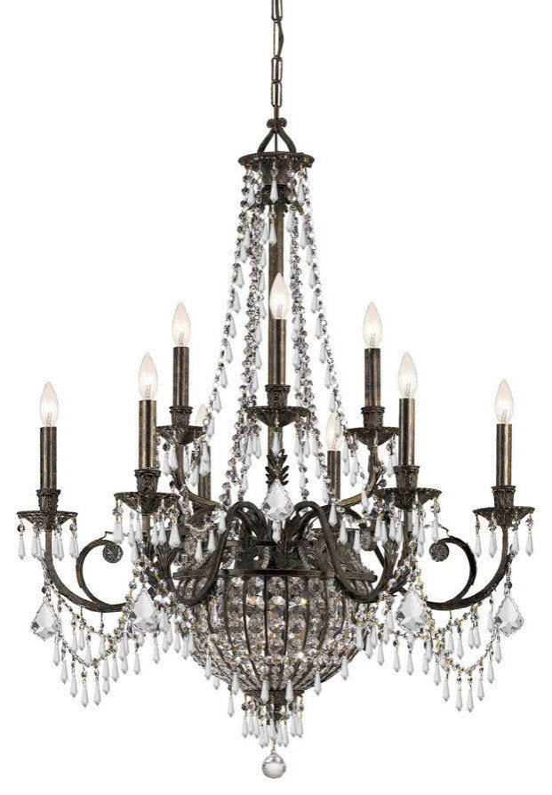 Crystorama Vanderbilt 12 Light Bronze Chandelier, English BronzeBy Crystorama Lighting