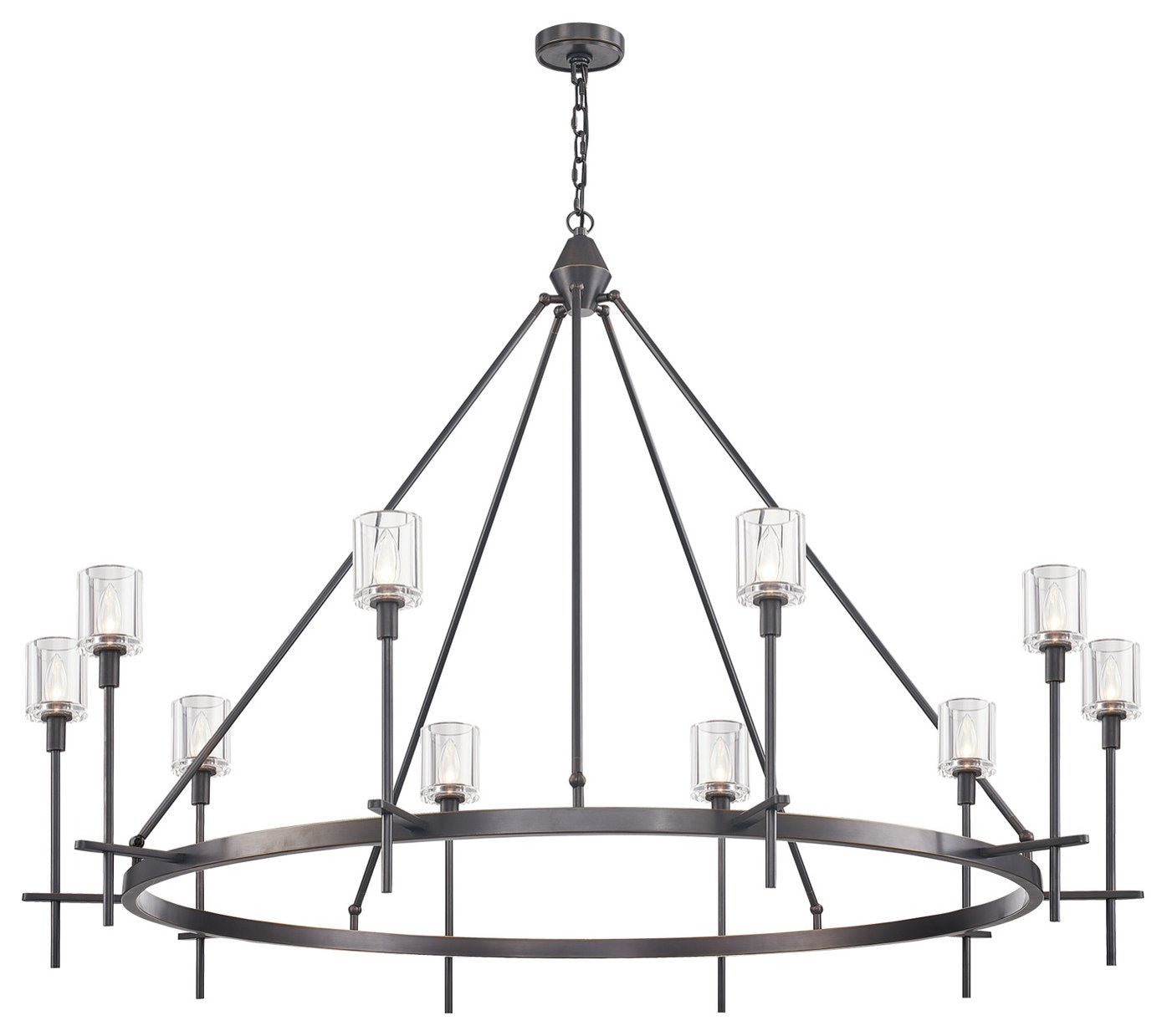 Salita Chandelier, Urban Bronze/Clear Crystal, 57.75"Dx42.5"HBy Kuzco Lighting LLC