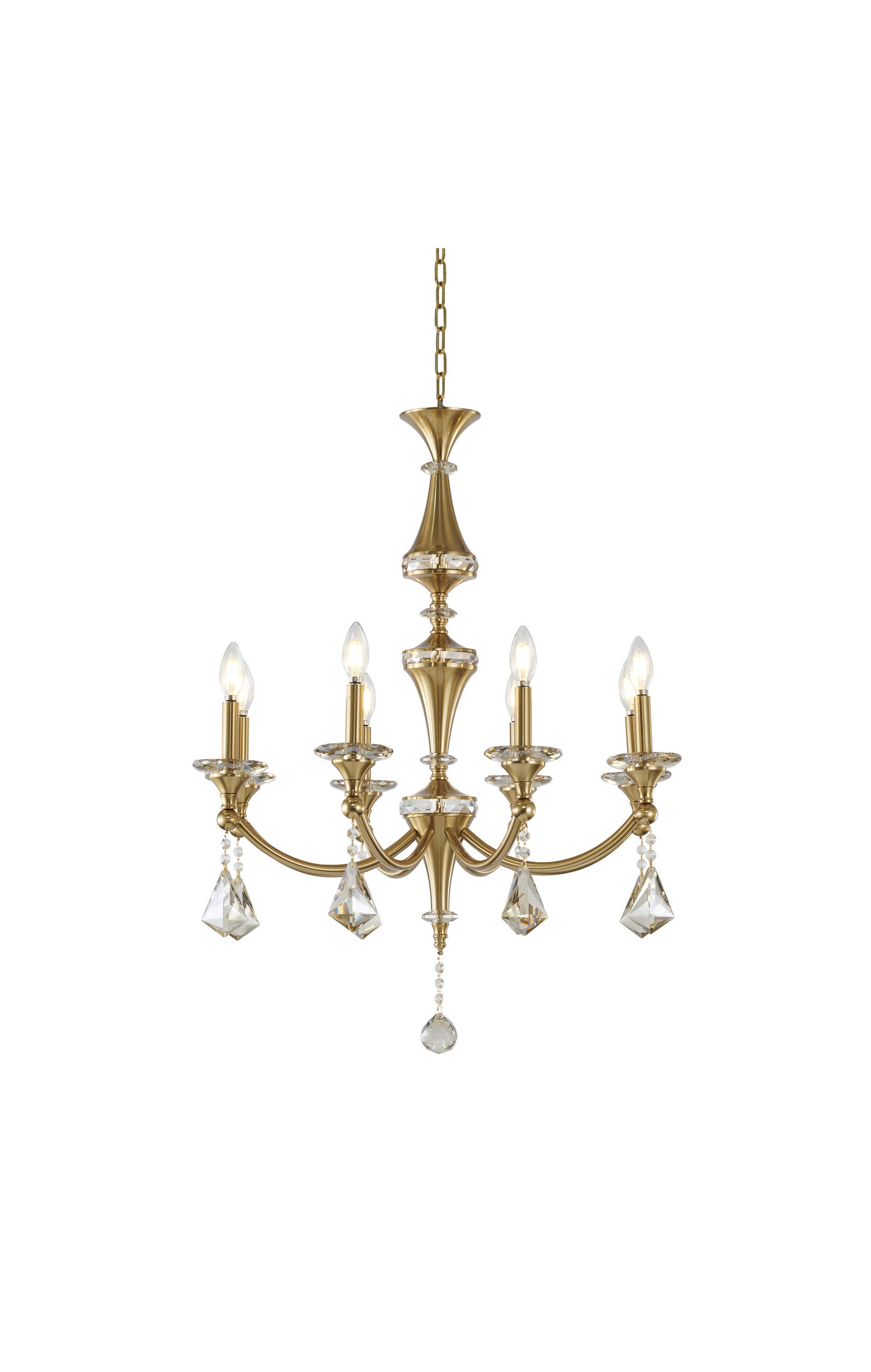 Bethel International LA43C27BR 8-Light Chandelier, ChromeBy Bethel Intl.