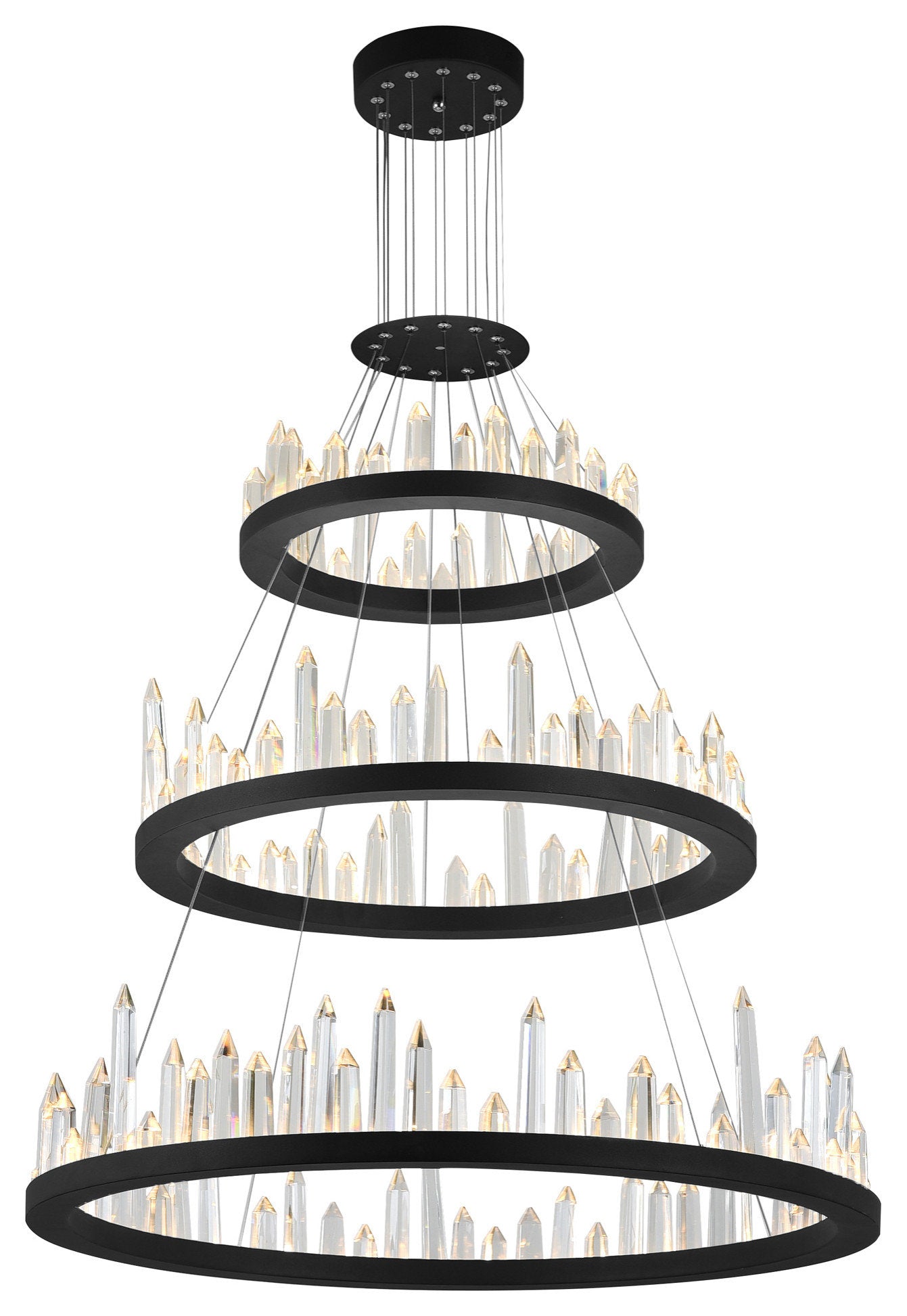 Juliette LED Chandelier With Black FinishBy CWI Lighting