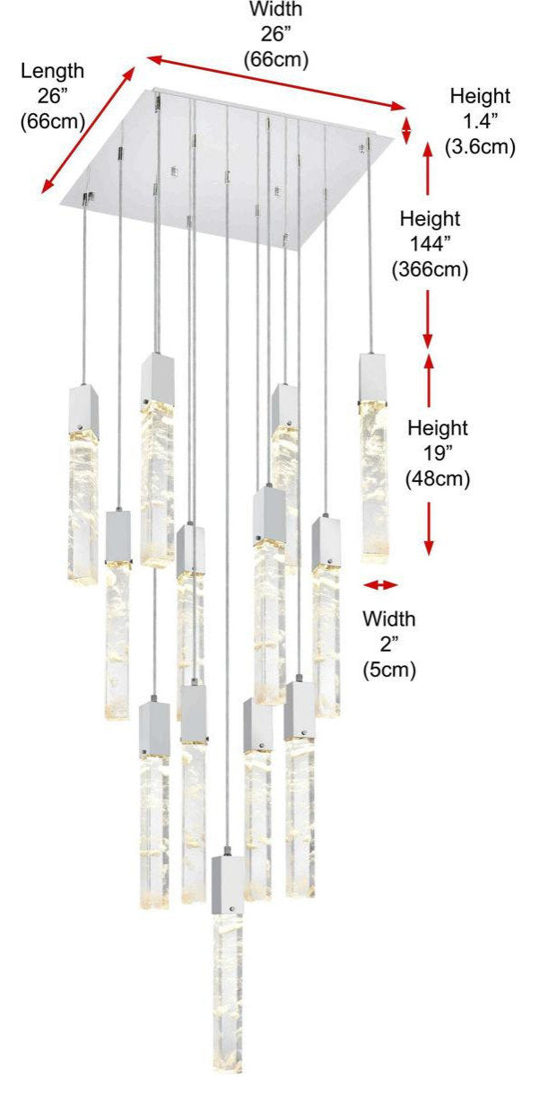 Aurora 13 Light Pendant, ChromeBy Elegant Furniture & Lighting