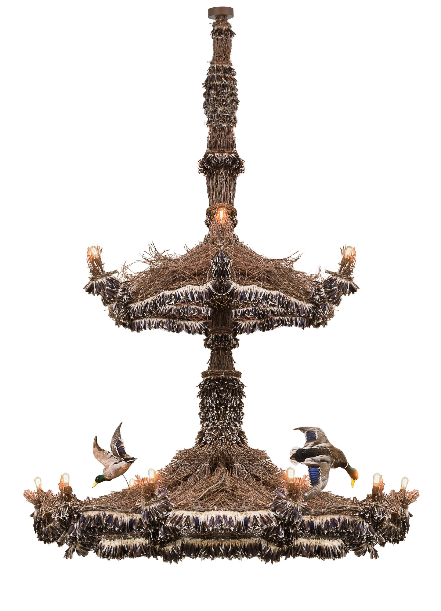 110 Wide Terres Canard 18 Light Two Tier ChandelierBy Meyda Lighting