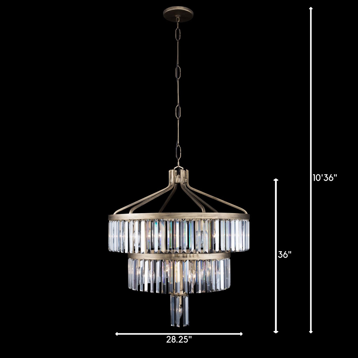 Varaluz 297P13 Social Club 13 Light 28" Crystal Chandelier - Havana GoldBy Varaluz