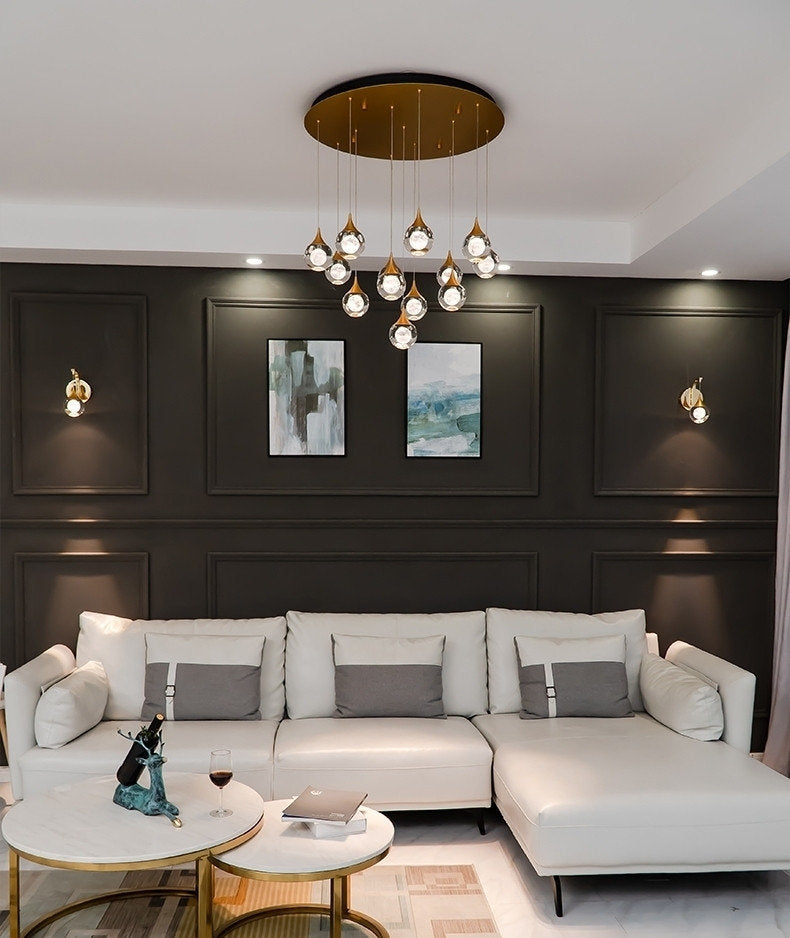 MIRODEMI? Pigna | Modern Crystal LED Chandelier with Hanging Balls, 13 LightsBy Miron Demid LLC