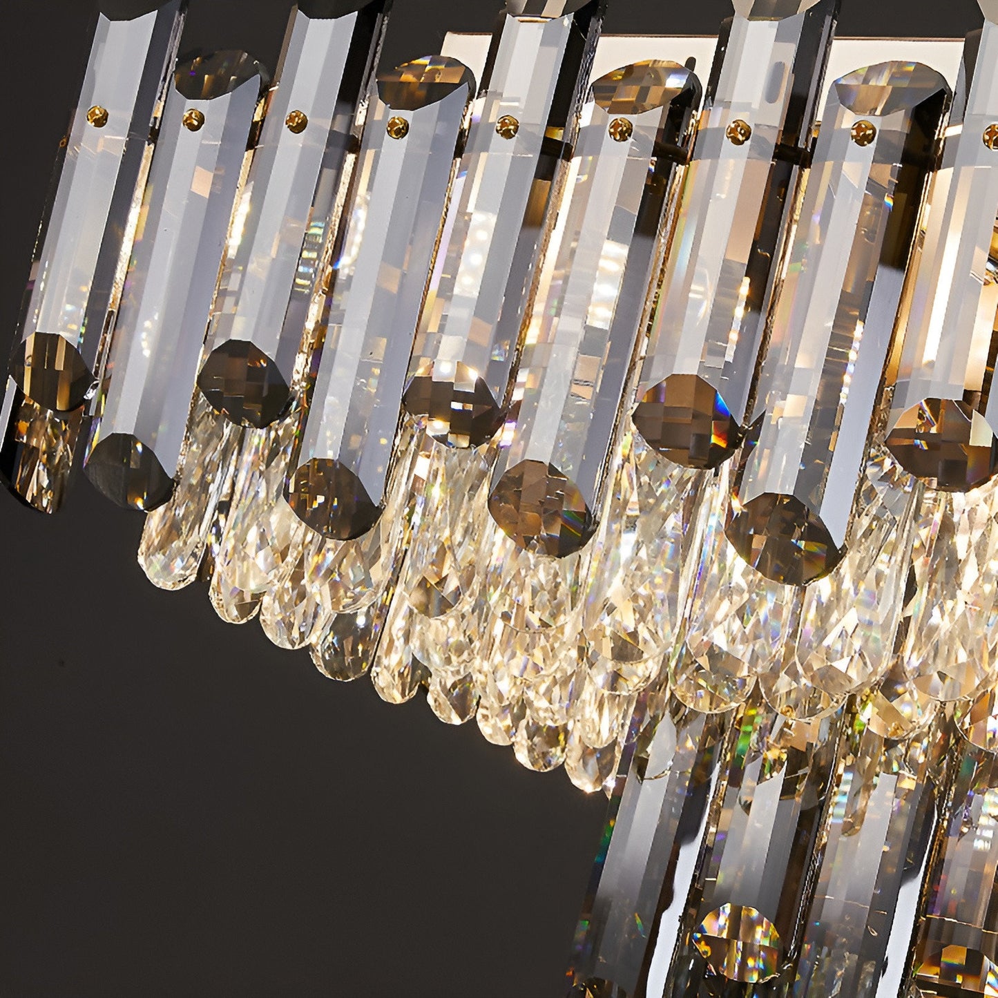 Acciano | Modern Rectangular Crystal LED Chandelier, L39.4xw27.5xh12.9", Cool LightBy Miron Demid LLC