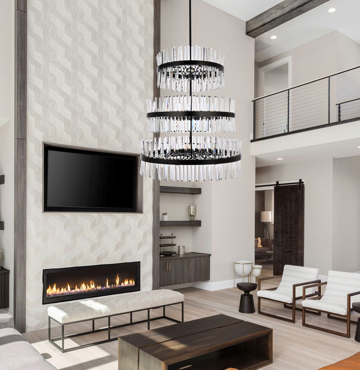 Elegant Lighting 36" 3 Tiers Crystal Round Chandelier LightBy Elegant Furniture & Lighting