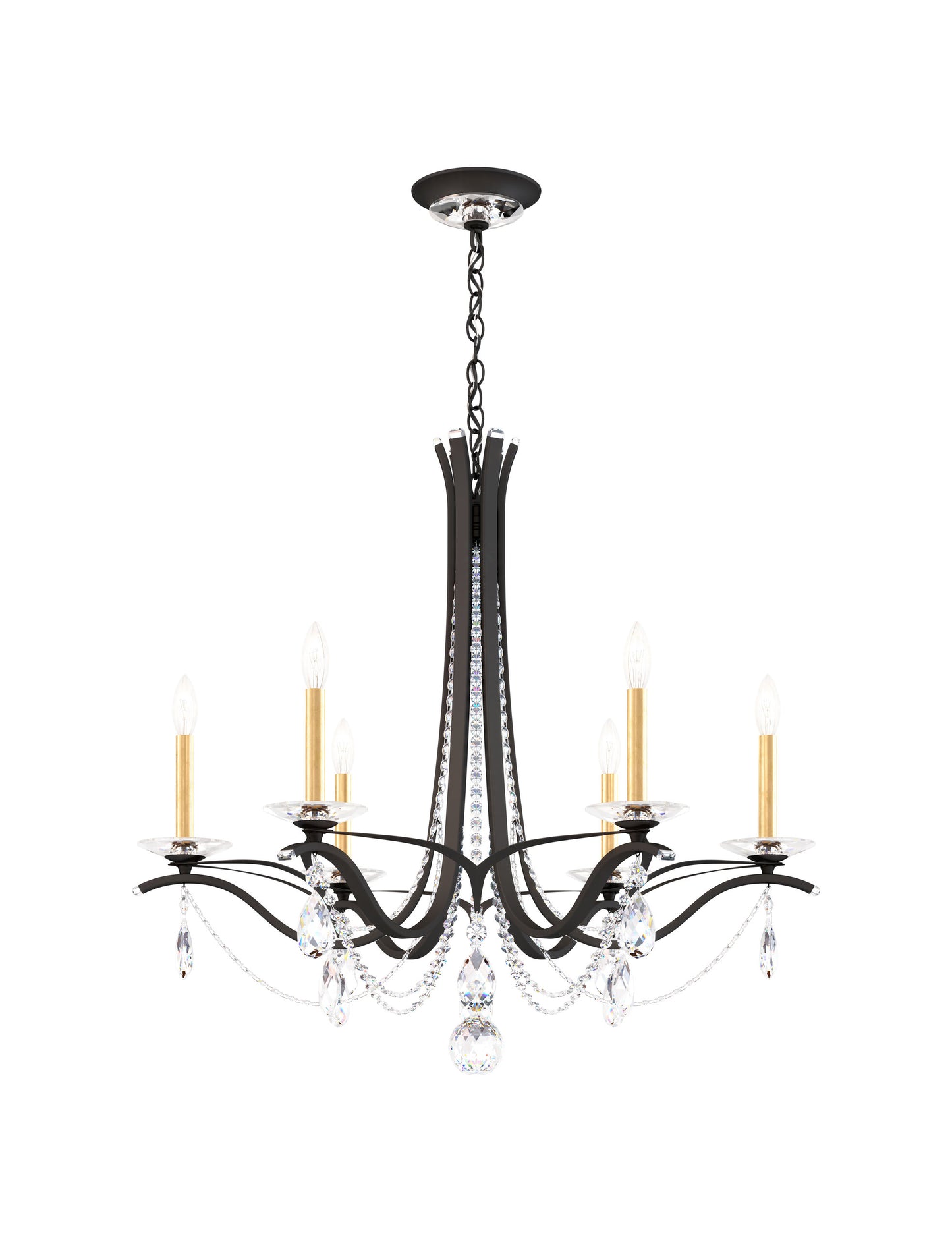 Schonbek Va8336N-51S 6 Light Crystal Chandelier, BlackBy Schonbek