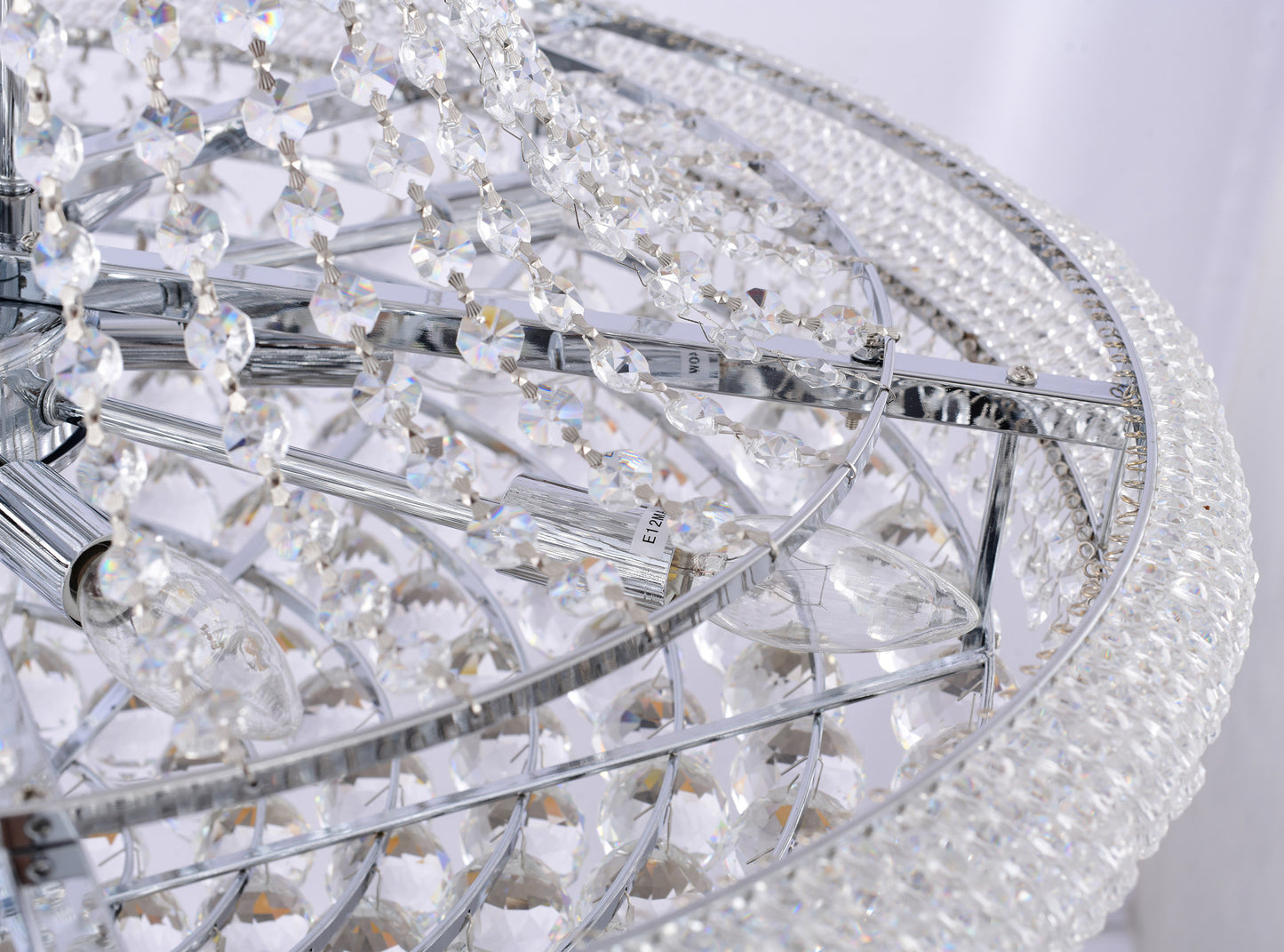 32-Light 30" Chrome Metal Chandelier With CrystalsBy Design Living