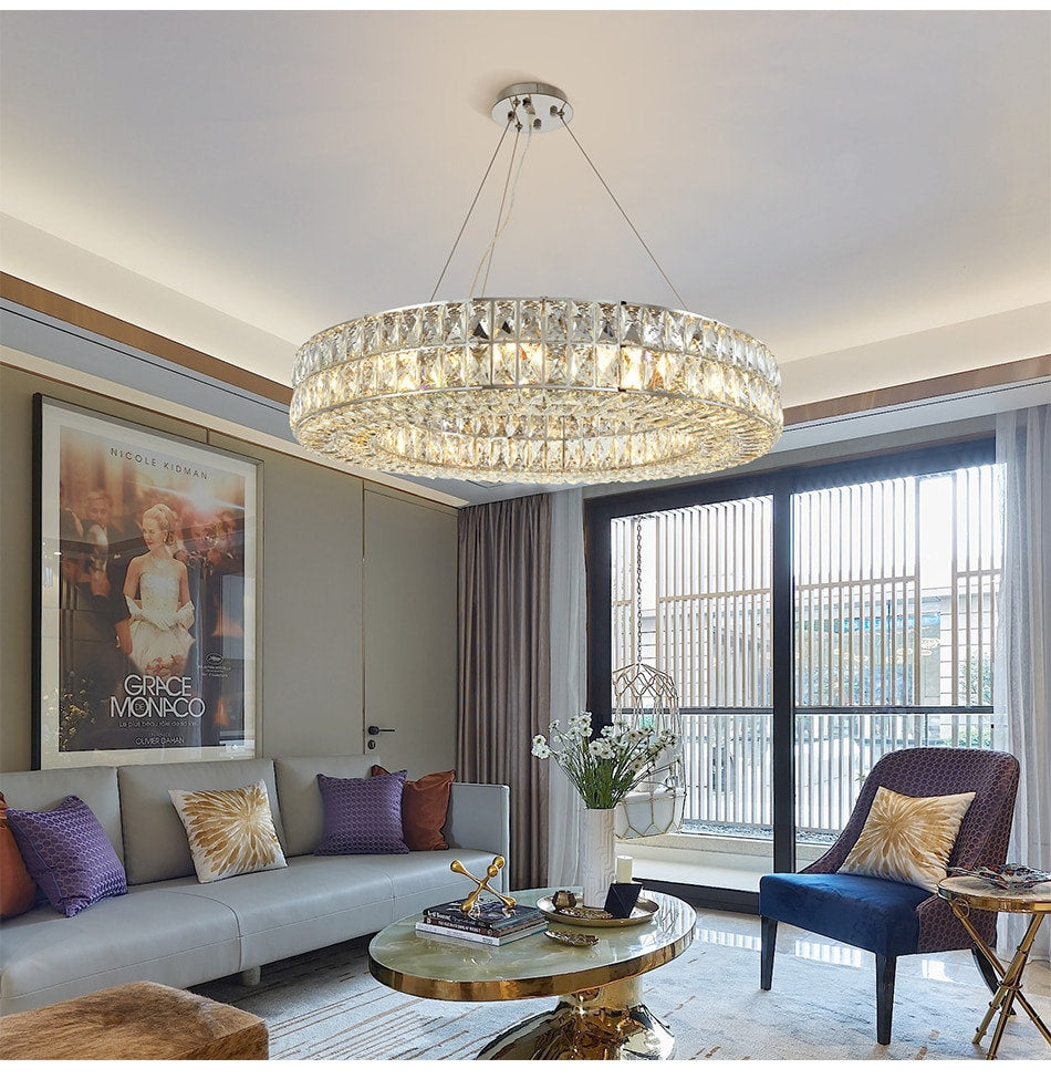 Modern LED Finest K9 Crystal Wheel Chandelier By Morsale, Diameter 32"By MORSALE