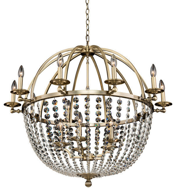 Allegri 37772 Pendolo 15 Light 37"W Crystal Chandelier - Brushed Champagne GoldBy Allegri Crystal by Kalco Lighting