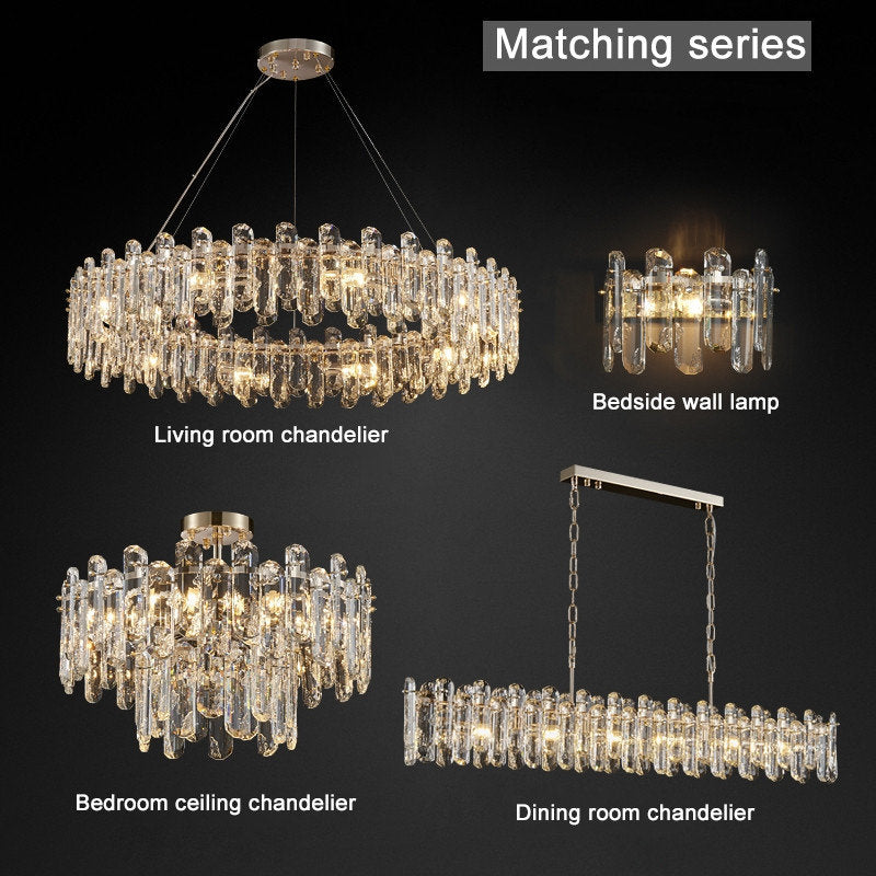 Agnadello | Creative Сrystal Ring Ceiling LED Chandelier for Bedroom, Large - Dia39.4"/ Dia100cm, Cool Light, DimmableBy Miron Demid LLC