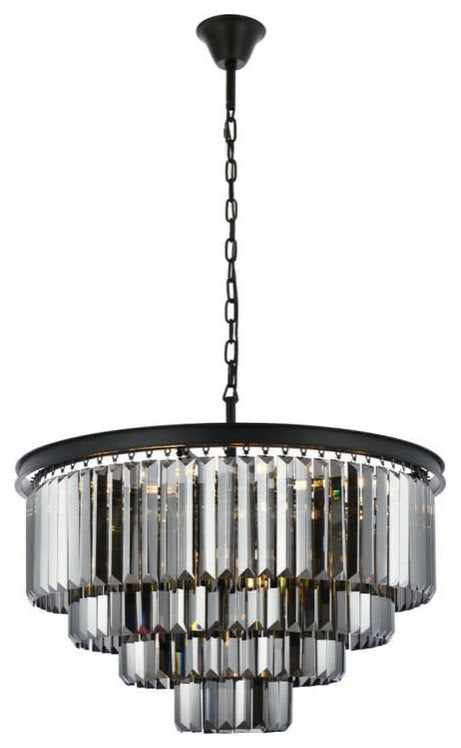 Elegant Lighting 1231D32-SS/RC Sydney 17 Light 32"W Crystal - Polished NickelBy Elegant Furniture & Lighting