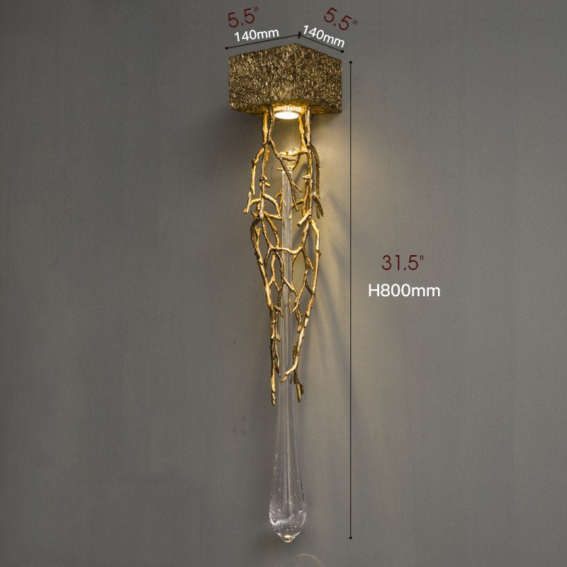 Jumilla | Creative LED Crystal Copper Wall Lamp, Copper, Cool LightBy Miron Demid LLC