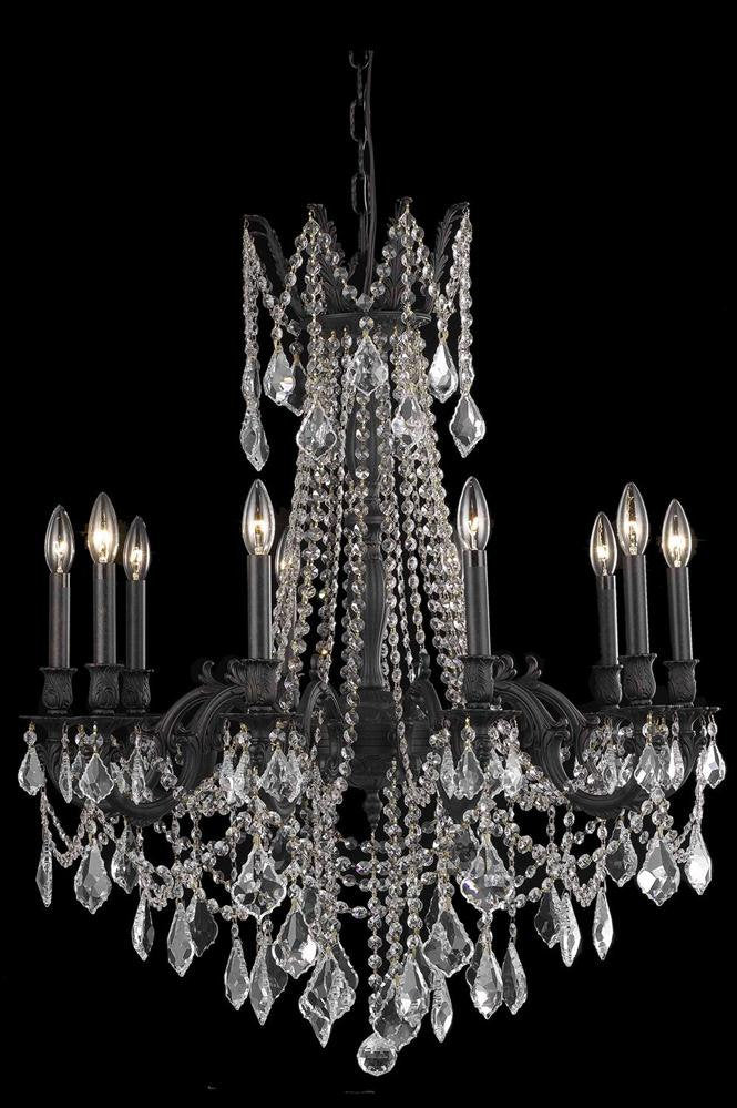Elegant Rosalia 10-Light Dark Bronze Chandelier Golden TeakBy Elegant Furniture & Lighting