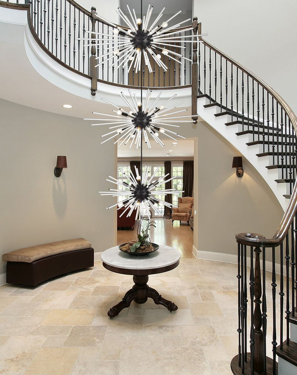 Elegant Lighting 46" Three Tiers Crystal Starburst ChandelierBy Elegant Furniture & Lighting