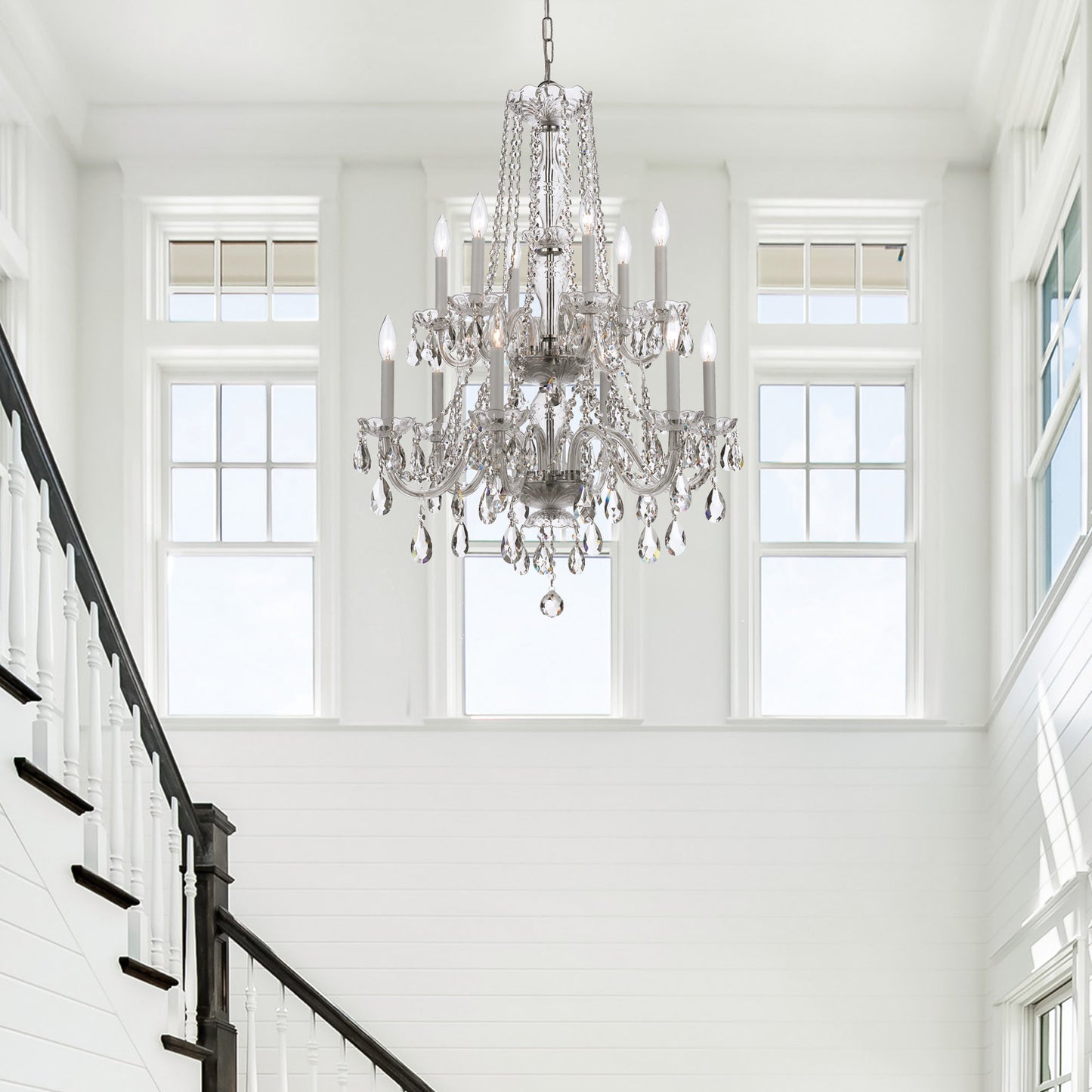 Crystorama Lighting Group 1137-CL-SAQ Traditional Crystal 12 - Polished BrassBy Crystorama Lighting