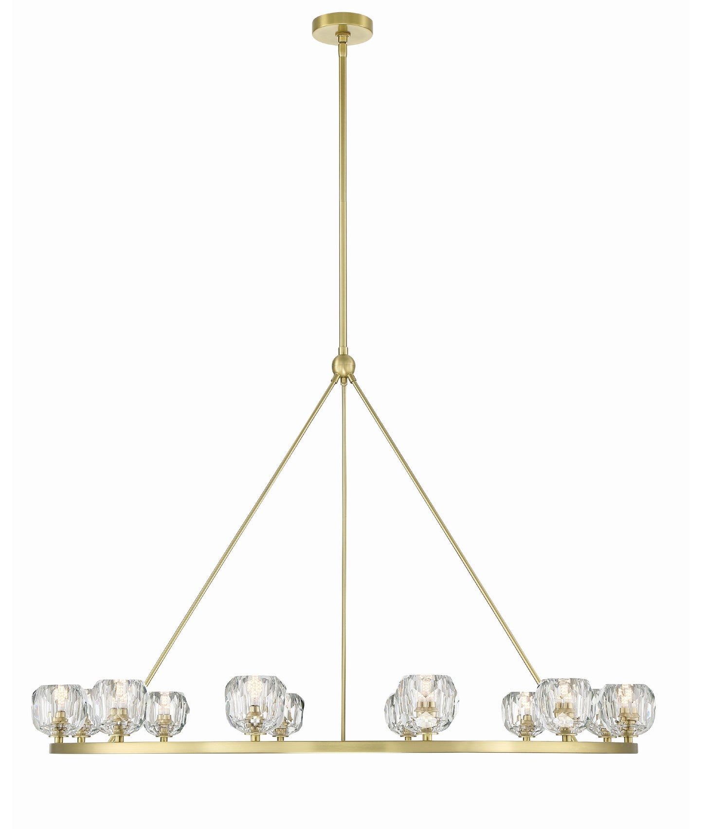 Aragon 12-Light Soft Brass Chandelier, Faceted Cut CrystalBy Crystorama Lighting