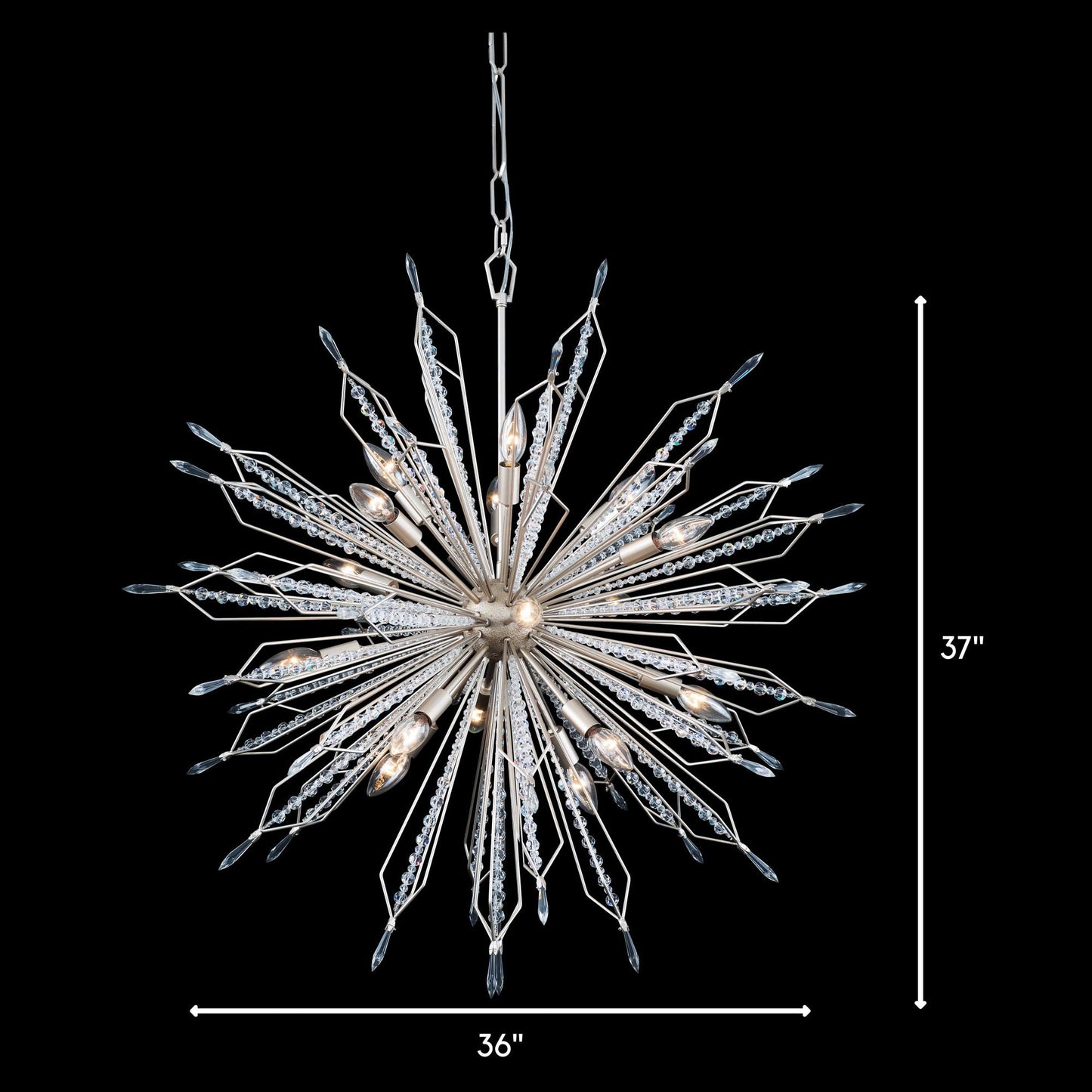 Varaluz 311P16 Orbital 16 Light 36"W Crystal Sputnik Chandelier - Gold DustBy Varaluz