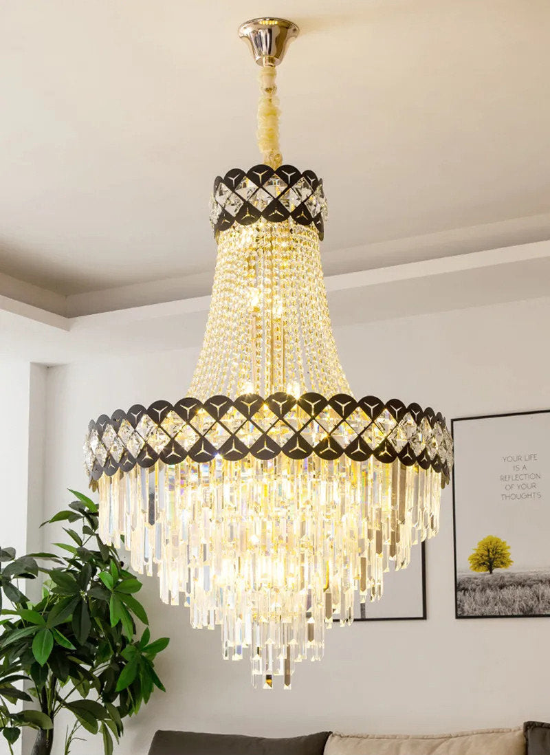 Chateauneuf-Grasse | Classical Duplex Crystal Chandelier, Dia39.4xh59.06" / Dia100xh150cm, Cool LightBy Miron Demid LLC