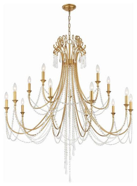 Crystorama arc-1919-ga-cl-mwp-xb-5524-WB Arcadia 15-Light 2-Tier ChandelierBy Crystorama Lighting