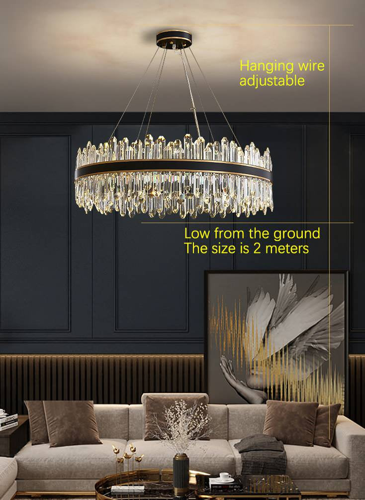 Ingria | Modern Ring LED Crystal Chandelier for Living Room, Dining Room, Dia39.4"By Miron Demid LLC