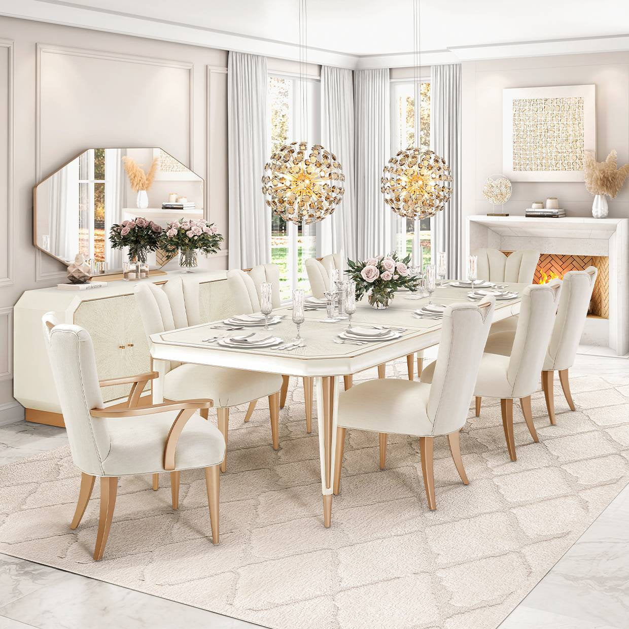 Pendant 18-Light Round Crystal Chandelier - GoldBy Michael Amini