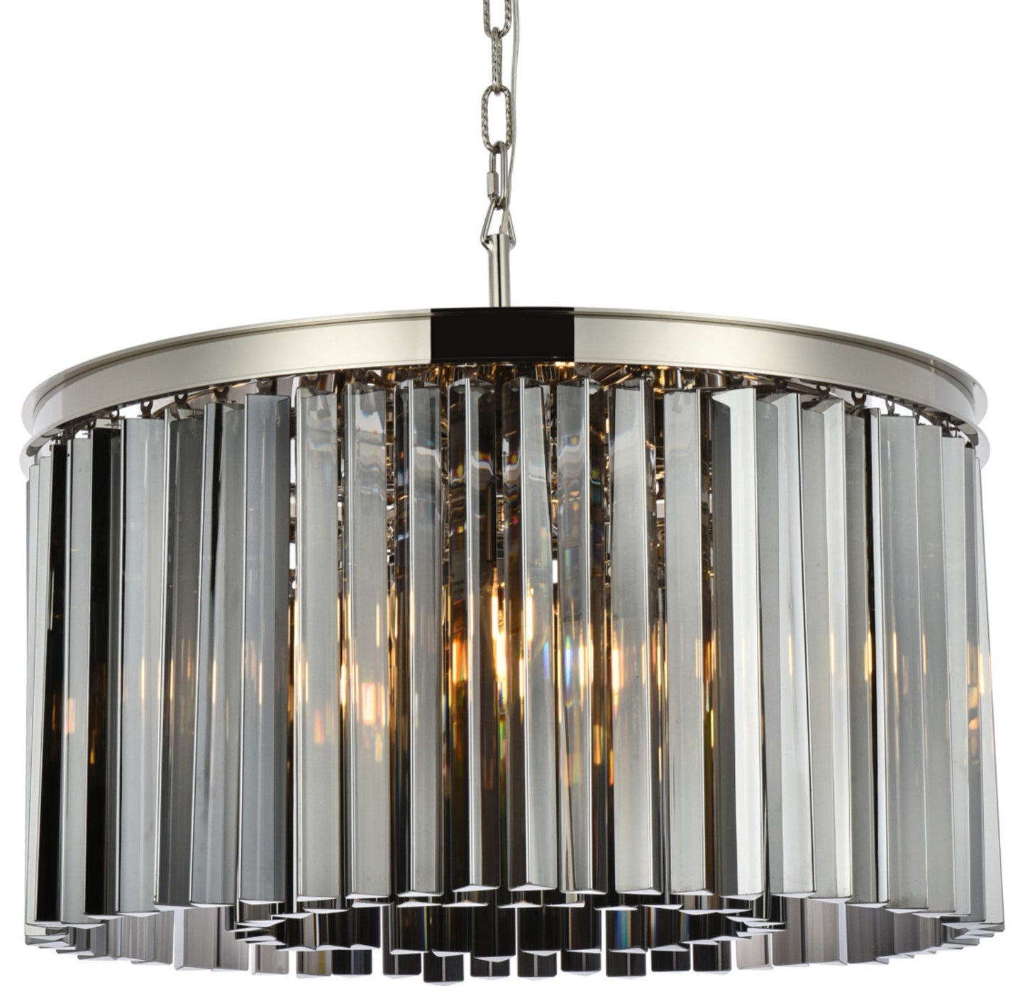Elegant Lighting 1208D26-SS/RC Sydney 8 Light 26"W Crystal Drum - PolishedBy Elegant Furniture & Lighting