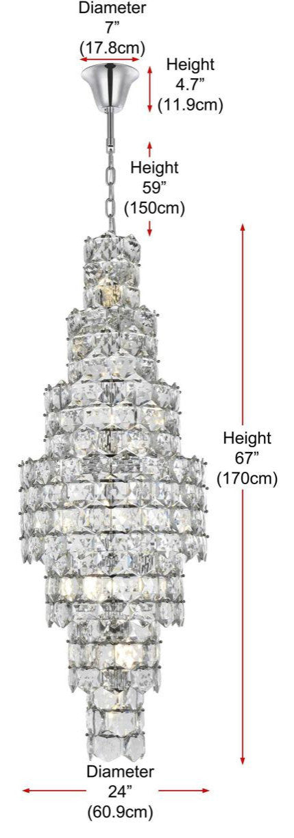 Adaline 26 Light Chandelier, ChromeBy Elegant Furniture & Lighting