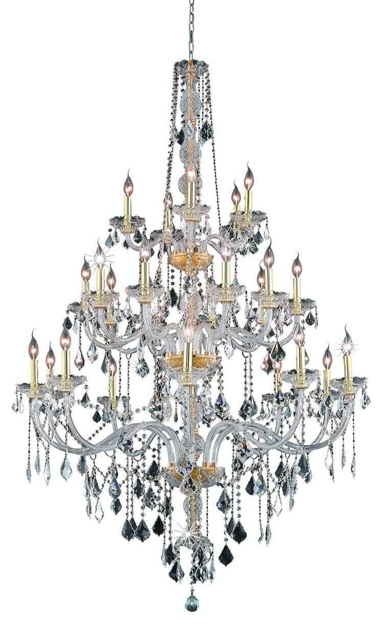 Elegant Lighting Verona Crystal Chandelier, Gold, 43.00, ClearBy Elegant Furniture & Lighting