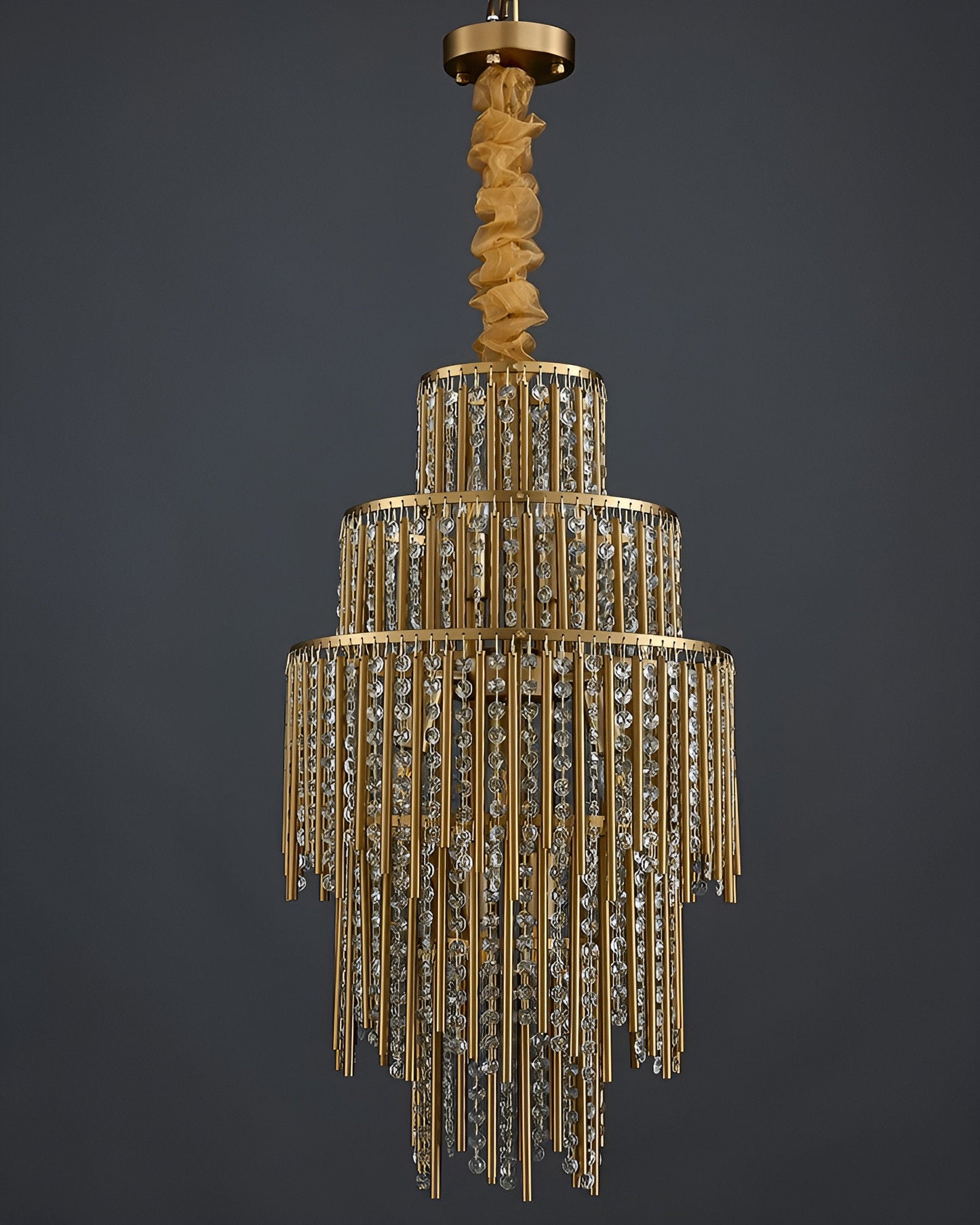 Antibes | Luxury Gold Chandelier With Crystal Balls, Cool Light, Non-DimmableBy Miron Demid LLC