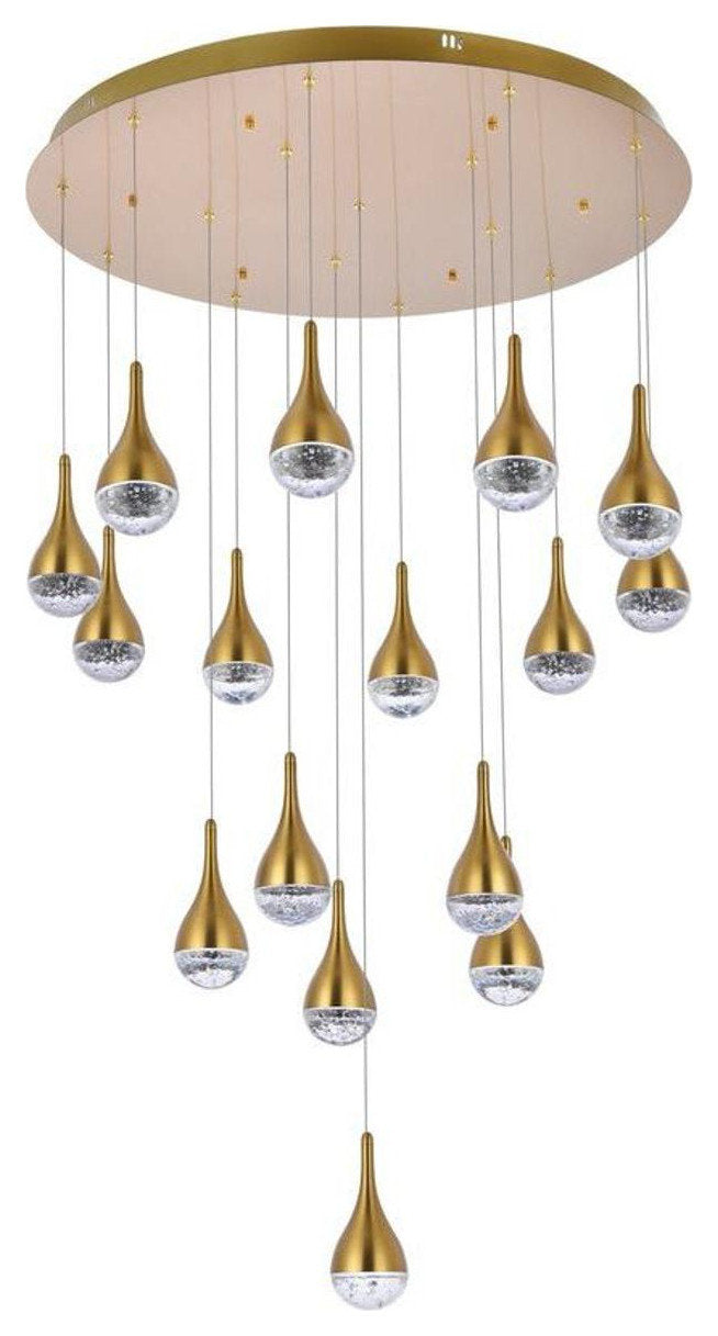 Amherst 16 Light Chandelier, Satin GoldBy Elegant Furniture & Lighting