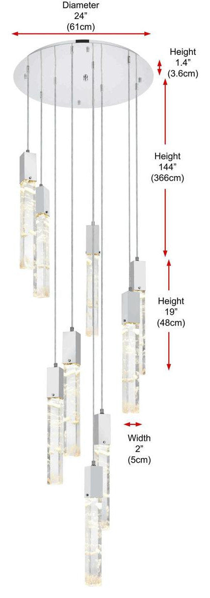 Aurora 9 Light Chandelier, ChromeBy Elegant Furniture & Lighting