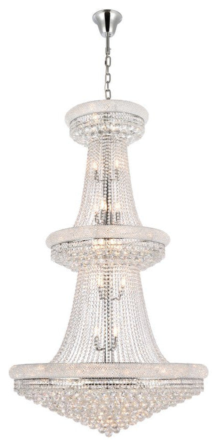 Elegant Lighting V1800G42/RC Primo 38 Light 42"W Crystal Empire - GoldBy Elegant Furniture & Lighting