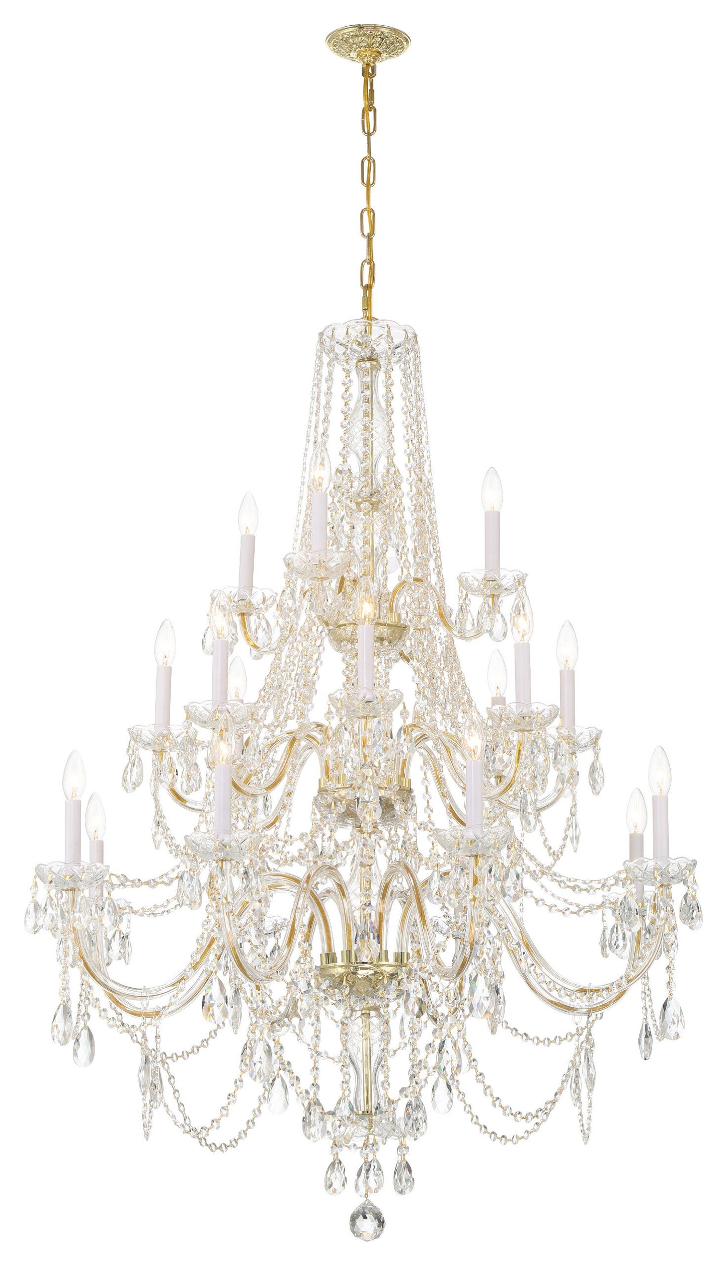 Traditional Crystal 20-Light Polished Brass ChandelierBy Crystorama Lighting