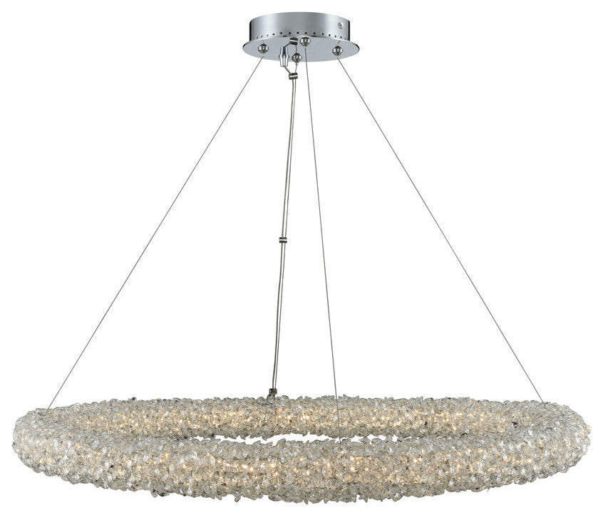 Allegri 035553-FR001 Lina 32"W LED Ring Chandelier - ChromeBy Allegri Crystal by Kalco Lighting