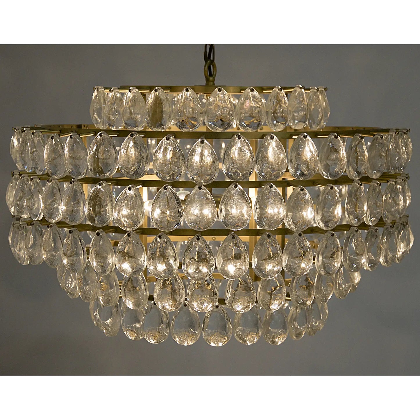 NOIR Furniture Linden Chandelier, Antique Brass, Metal and CrystalBy Noir