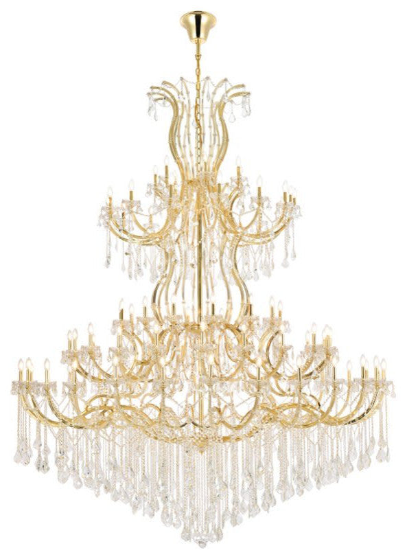 Elegant Lighting 2800G120/RC Maria Theresa 84 Light 96"W Crystal - GoldBy Elegant Furniture & Lighting