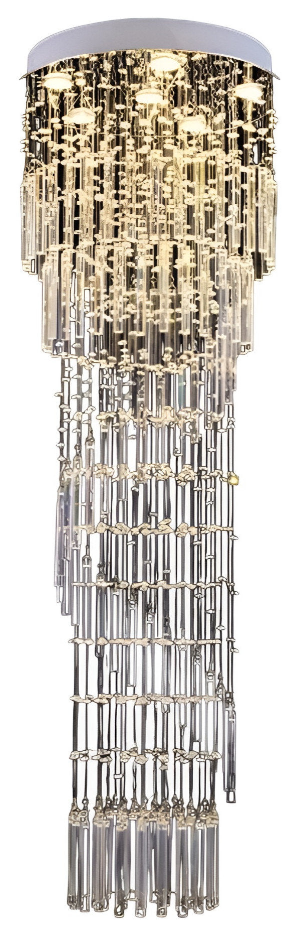 Levens | Exquisite Modern Flush Mount Crystal Chandelier, Dia31.5xh118.11" / Dia80xh300cm, Cool LightBy Miron Demid LLC