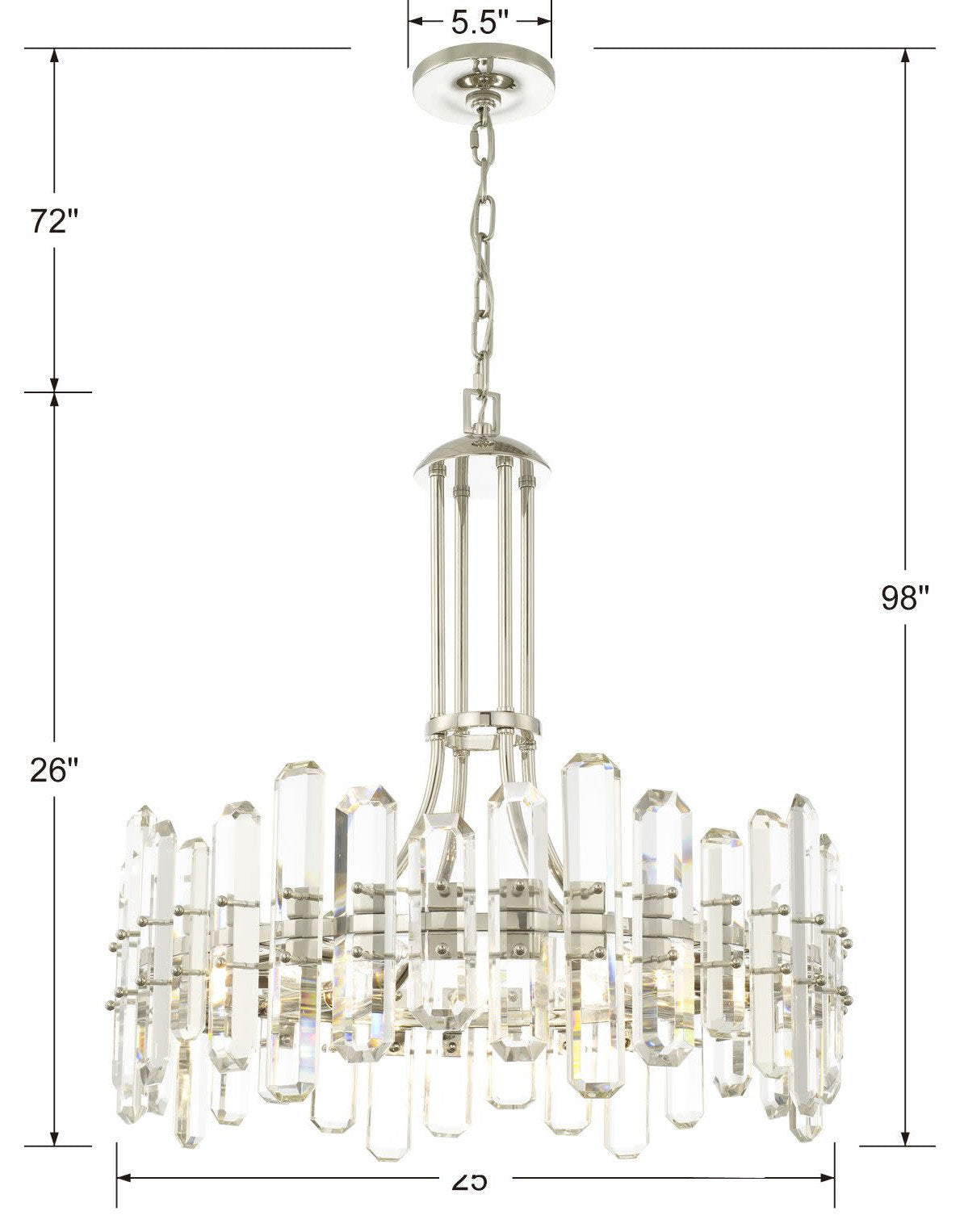 Crystorama Lighting Group BOL-8888 Bolton 8 Light 25"W Crystal - PolishedBy Crystorama Lighting