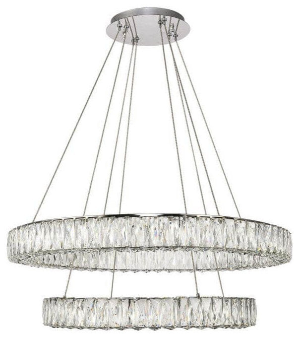 Elegant Lighting Monroe LED Chandelier, Chrome, 12.00By Elegant Furniture & Lighting