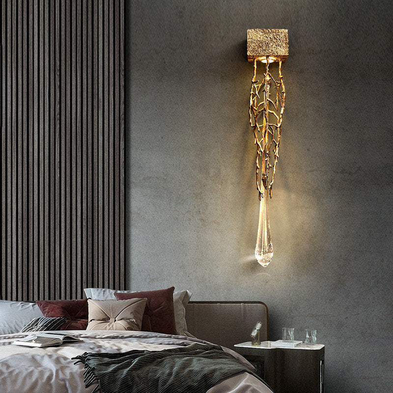 Jumilla | Creative LED Crystal Copper Wall Lamp, Copper, Cool LightBy Miron Demid LLC