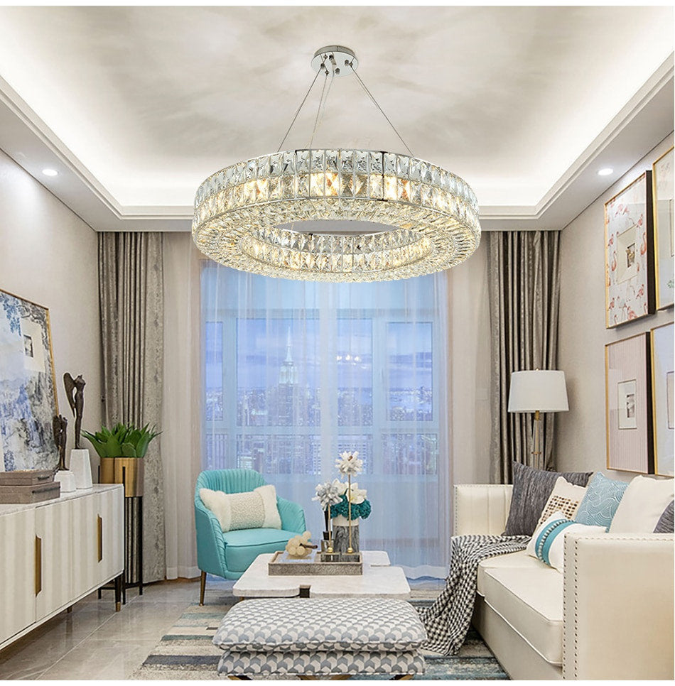 Modern LED Finest K9 Crystal Wheel Chandelier By Morsale, Diameter 32"By MORSALE