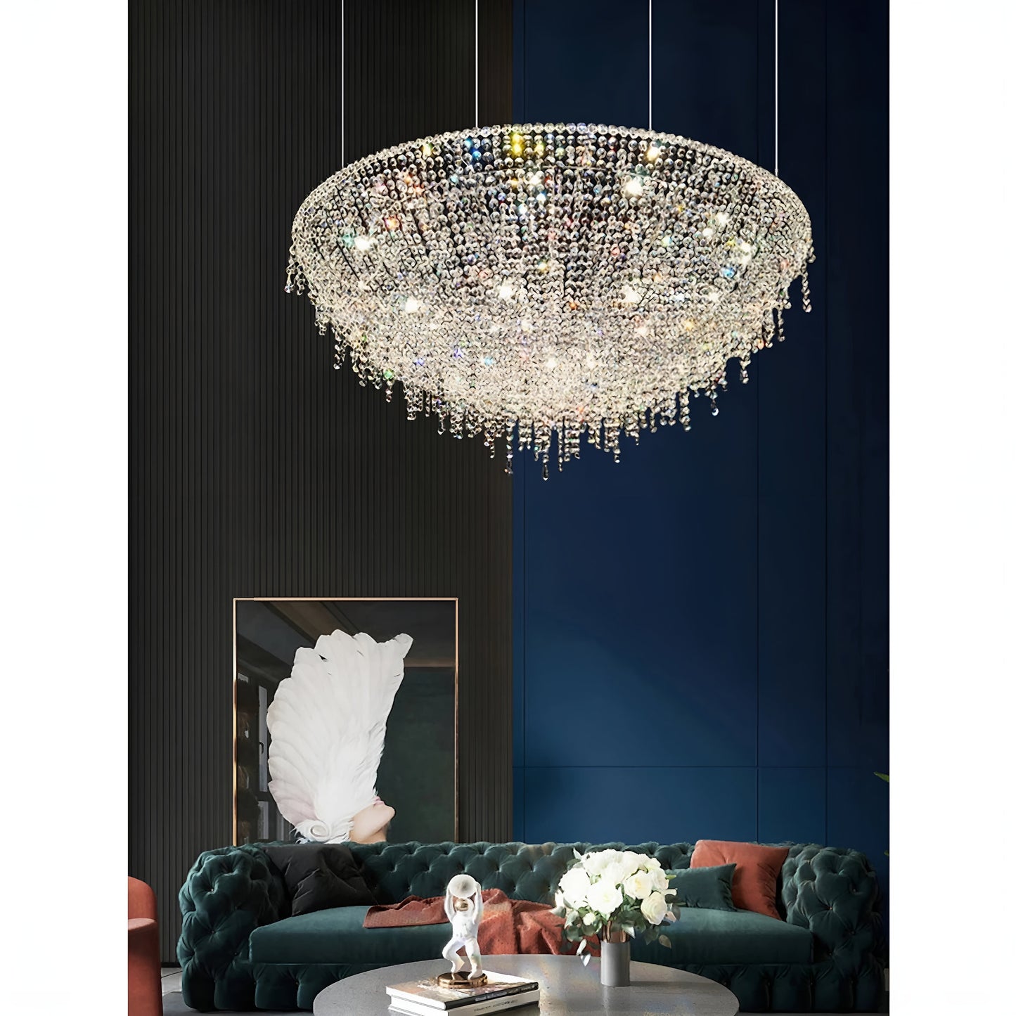 Bendejun | Luxury Brilliant Drops Crystal Chandelier, Dia23.6xh11.8", Warm LightBy Miron Demid LLC